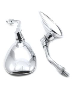 Mirror Set - 5 7/8 inch - Wedge - With Blind Spot - Chrome - Yamaha