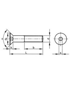 Bolt - Countersunk - Stainless Steel - A2 - 3mm x 8mm