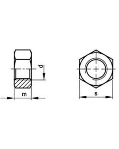 Nut - Plain - Stainless Steel - A2 - 10mm